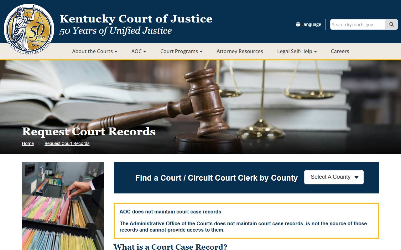 Crittenden County court records request information from Kentucky Court of Justice