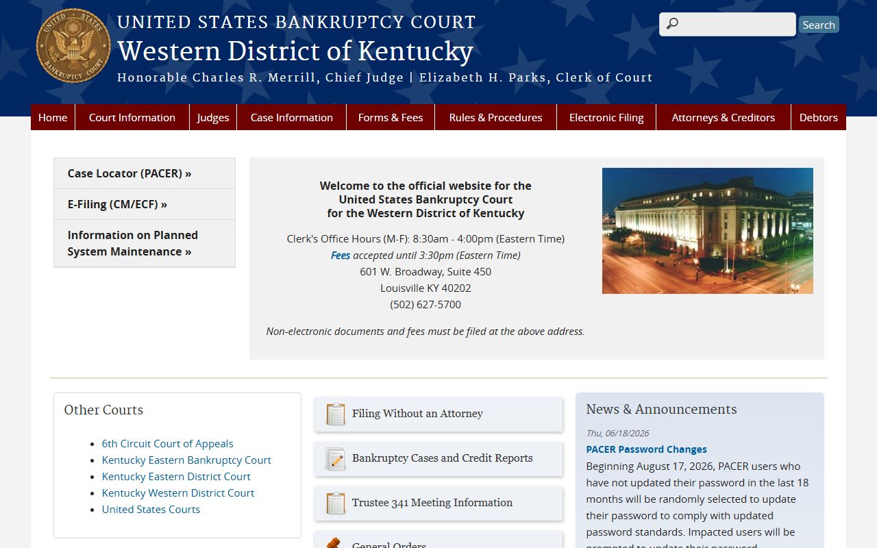 Crittenden County Circuit Court records Western District of Kentucky bankruptcy court