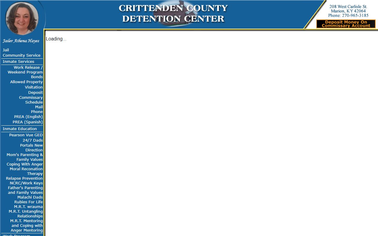 Crittenden County inmate records detention center roster search