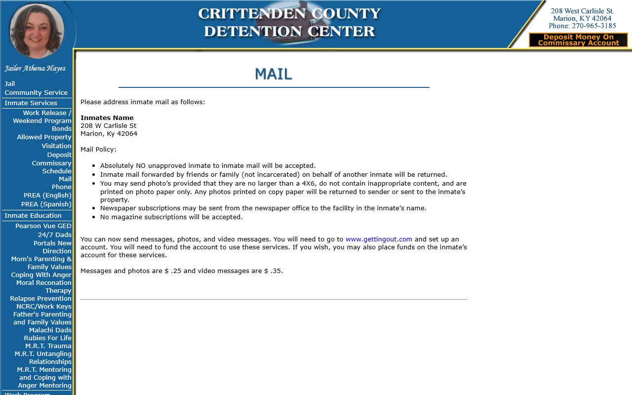 Crittenden County probate records local mail rules image