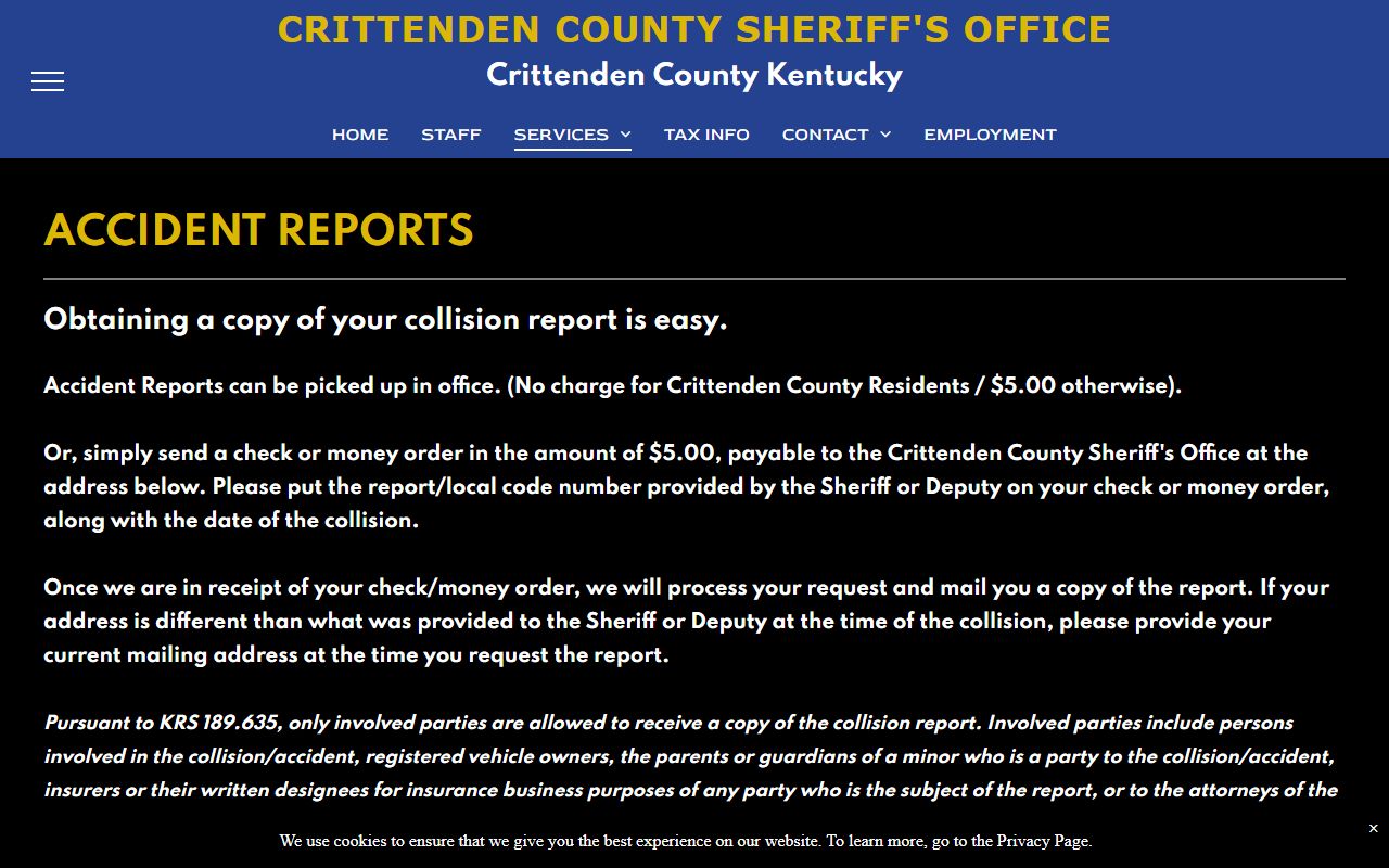 Crittenden County traffic court records sheriff accident reports